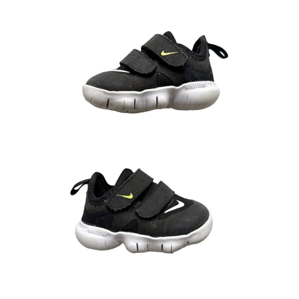 Nike Black Free RN Anthracite Volt Sneakers Size 4c